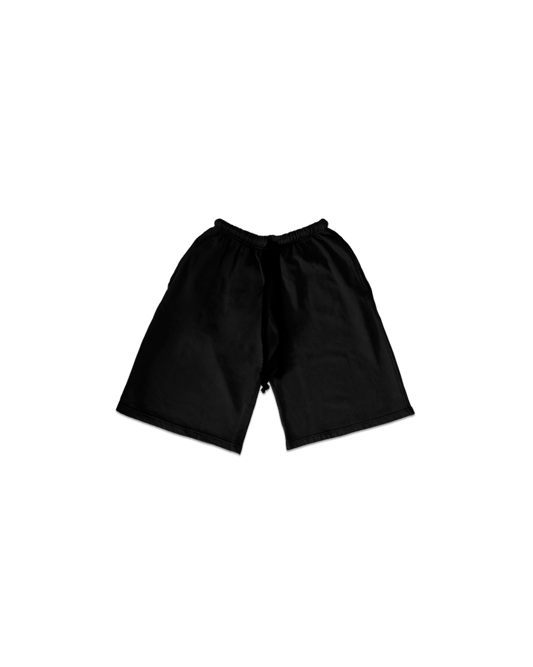 BLACK OVER-THE-KNEE SHORTS