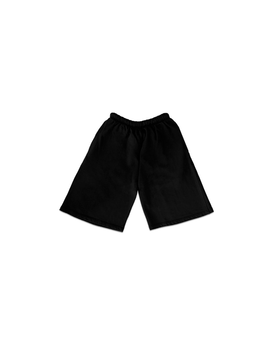 BLACK OVER-THE-KNEE SHORTS