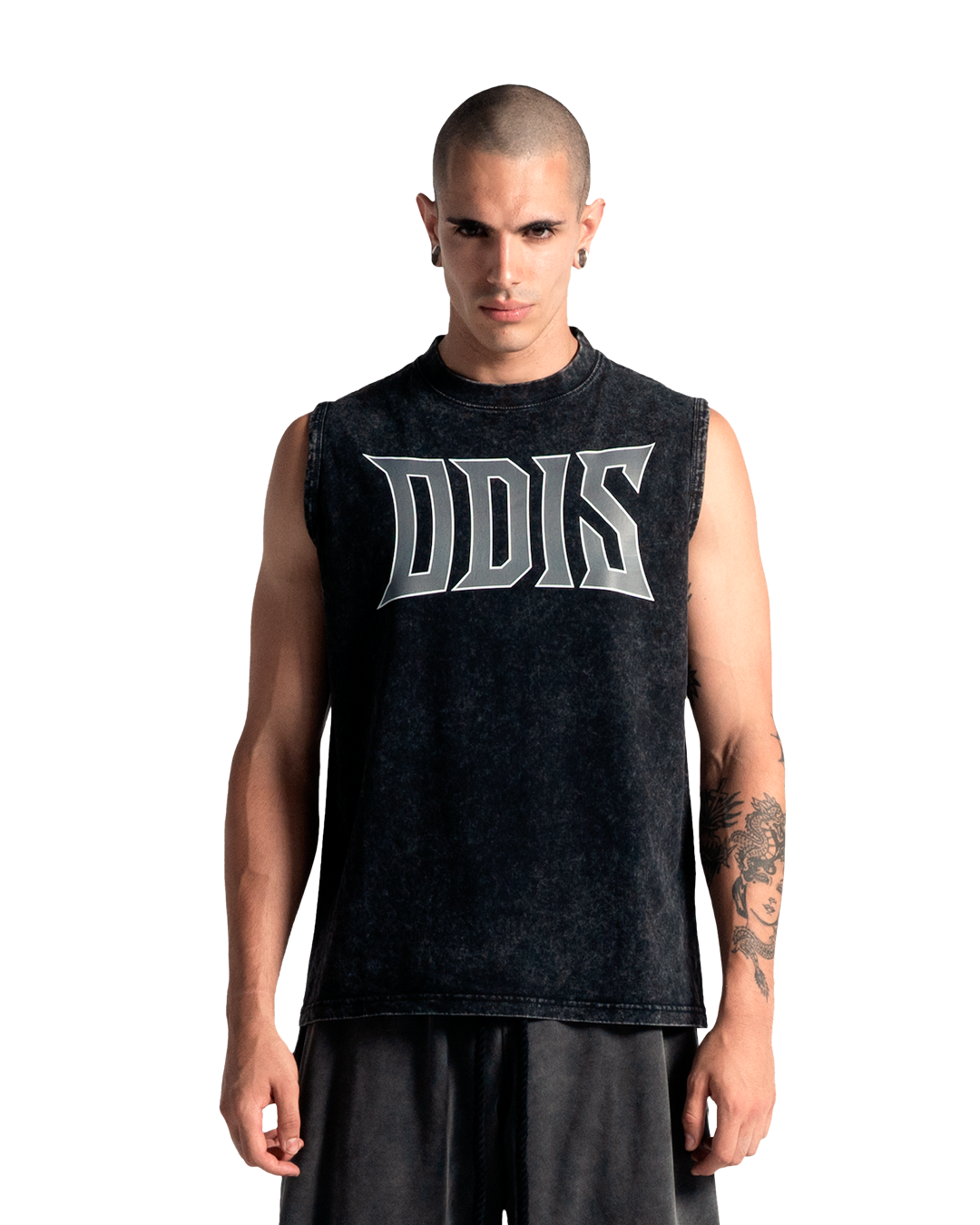 EXO-RAGE VINTAGE-WASHED BLACK TANK TOP