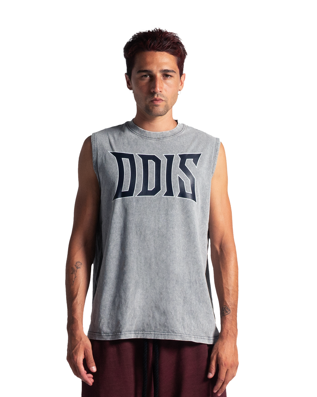 EXO-RAGE VINTAGE-WASHED GREY TANK TOP