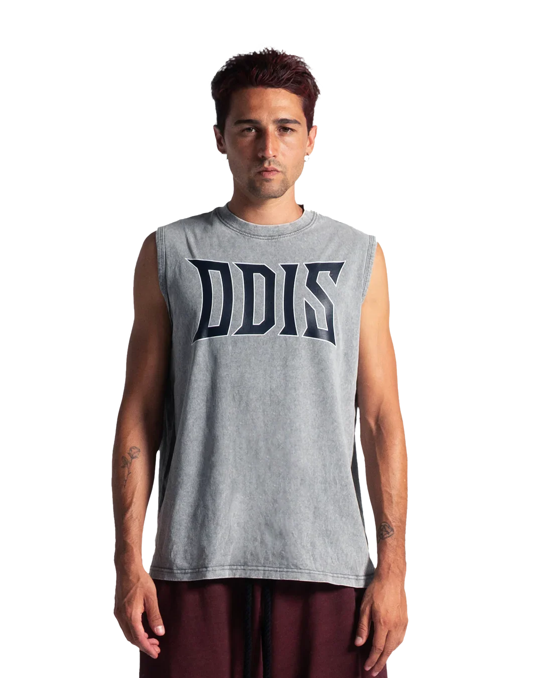 EXO-RAGE VINTAGE-WASHED GREY TANK TOP