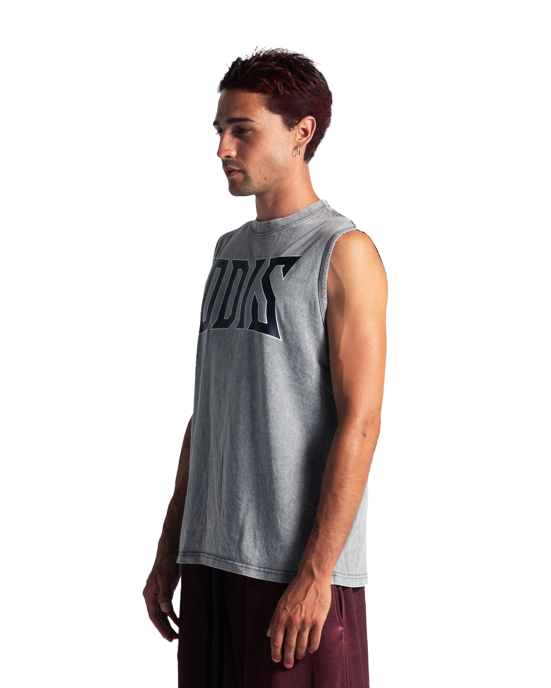 EXO-RAGE VINTAGE-WASHED GREY TANK TOP