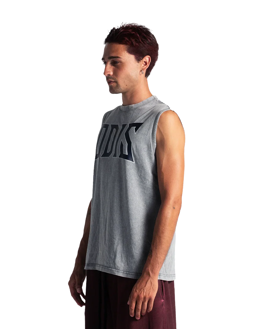 EXO-RAGE VINTAGE-WASHED GREY TANK TOP