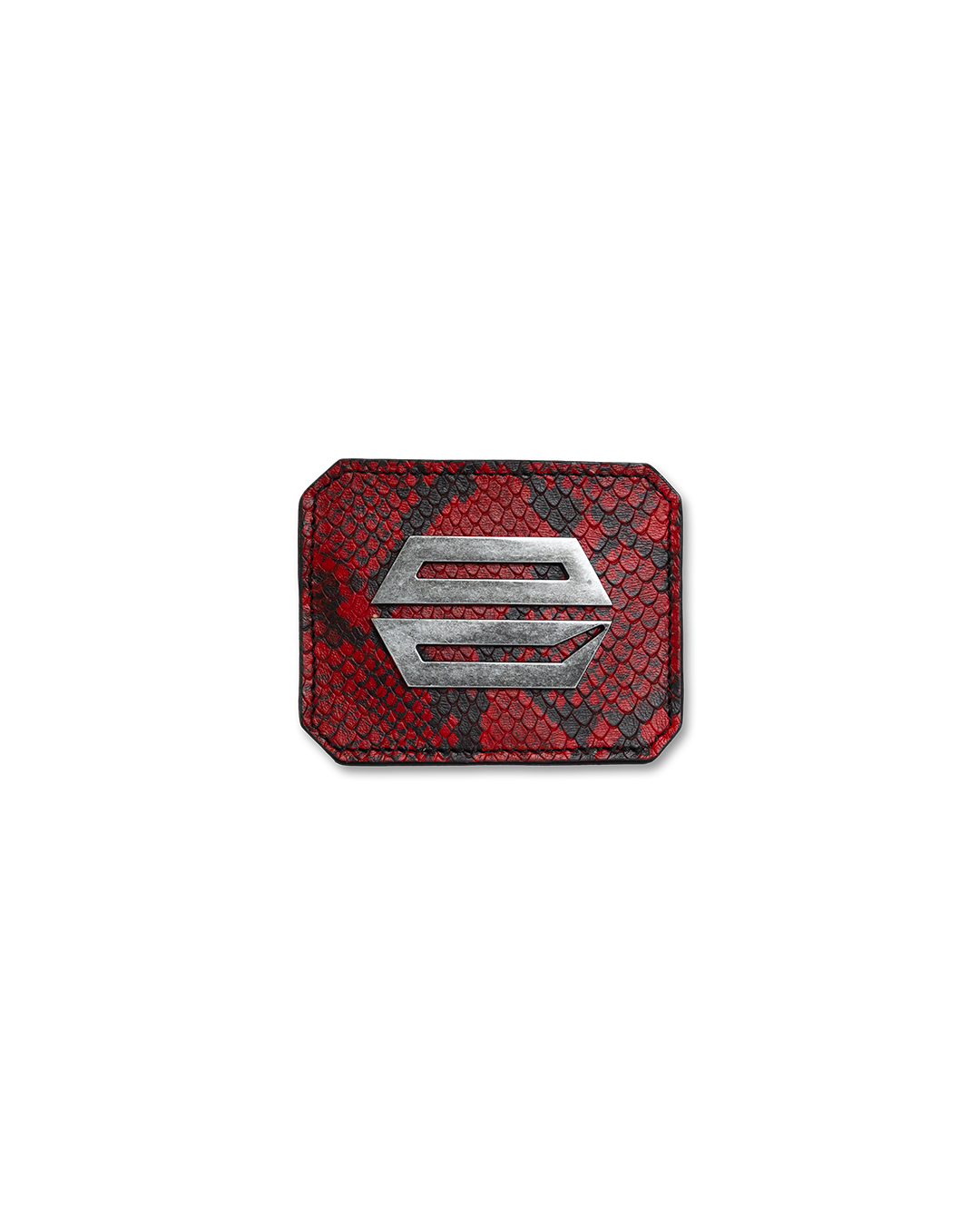 RED PYTHON LEATHER CARDHOLDER