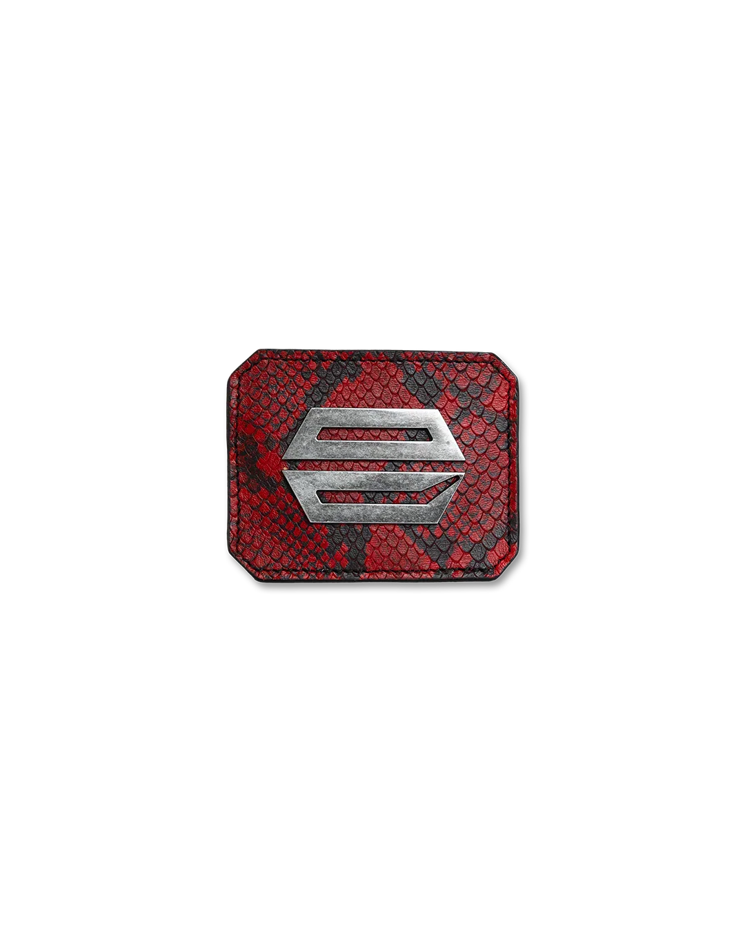 RED PYTHON LEATHER CARDHOLDER