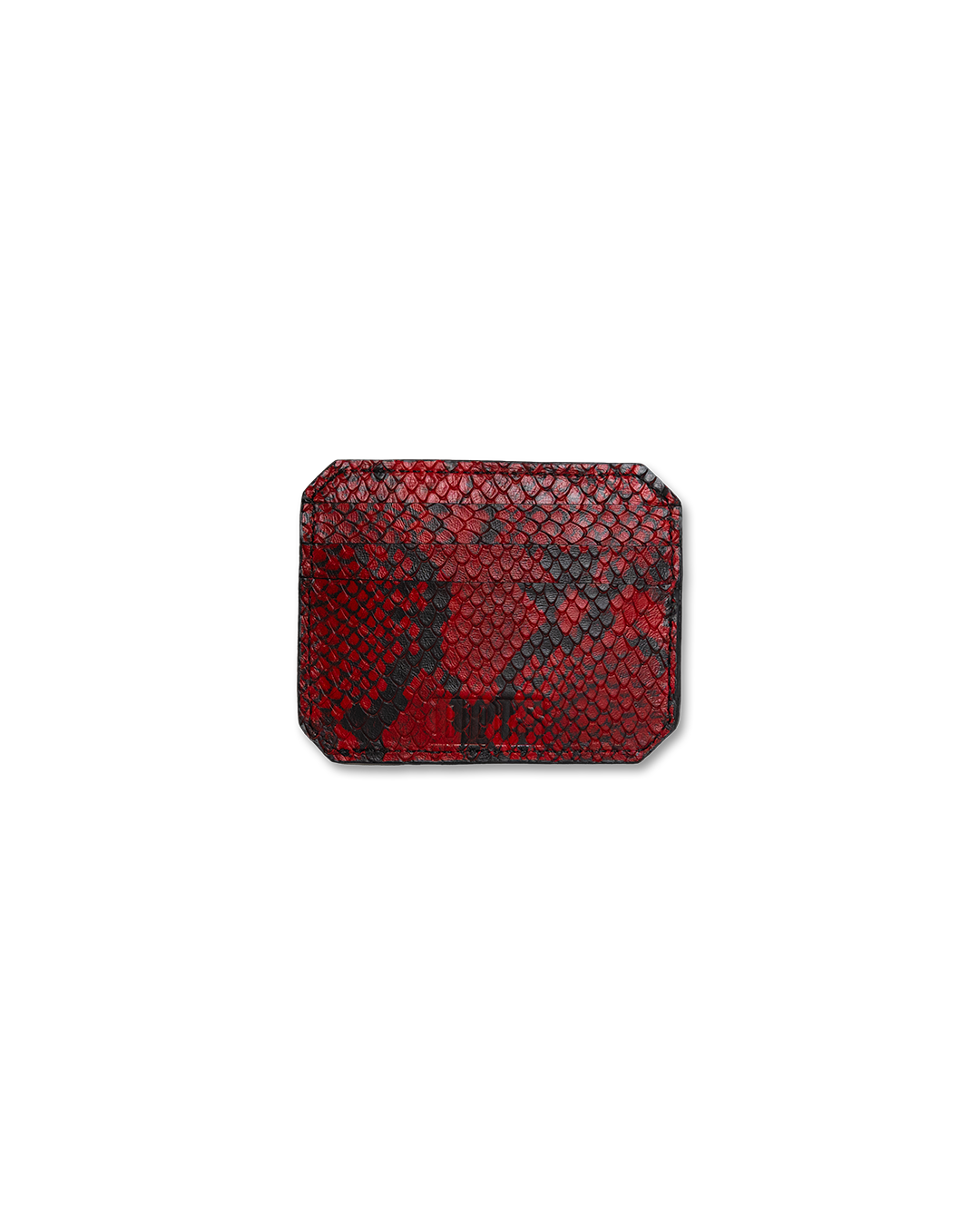 RED PYTHON LEATHER CARDHOLDER
