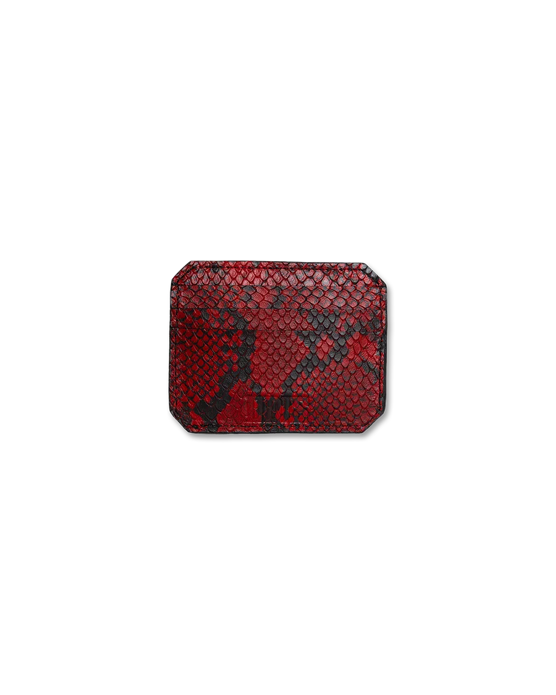 RED PYTHON LEATHER CARDHOLDER