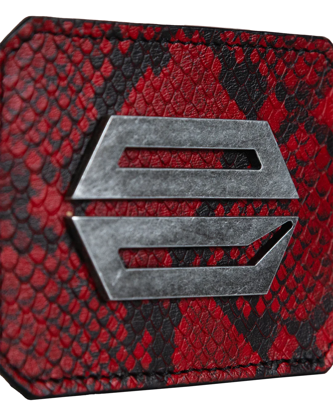 RED PYTHON LEATHER CARDHOLDER