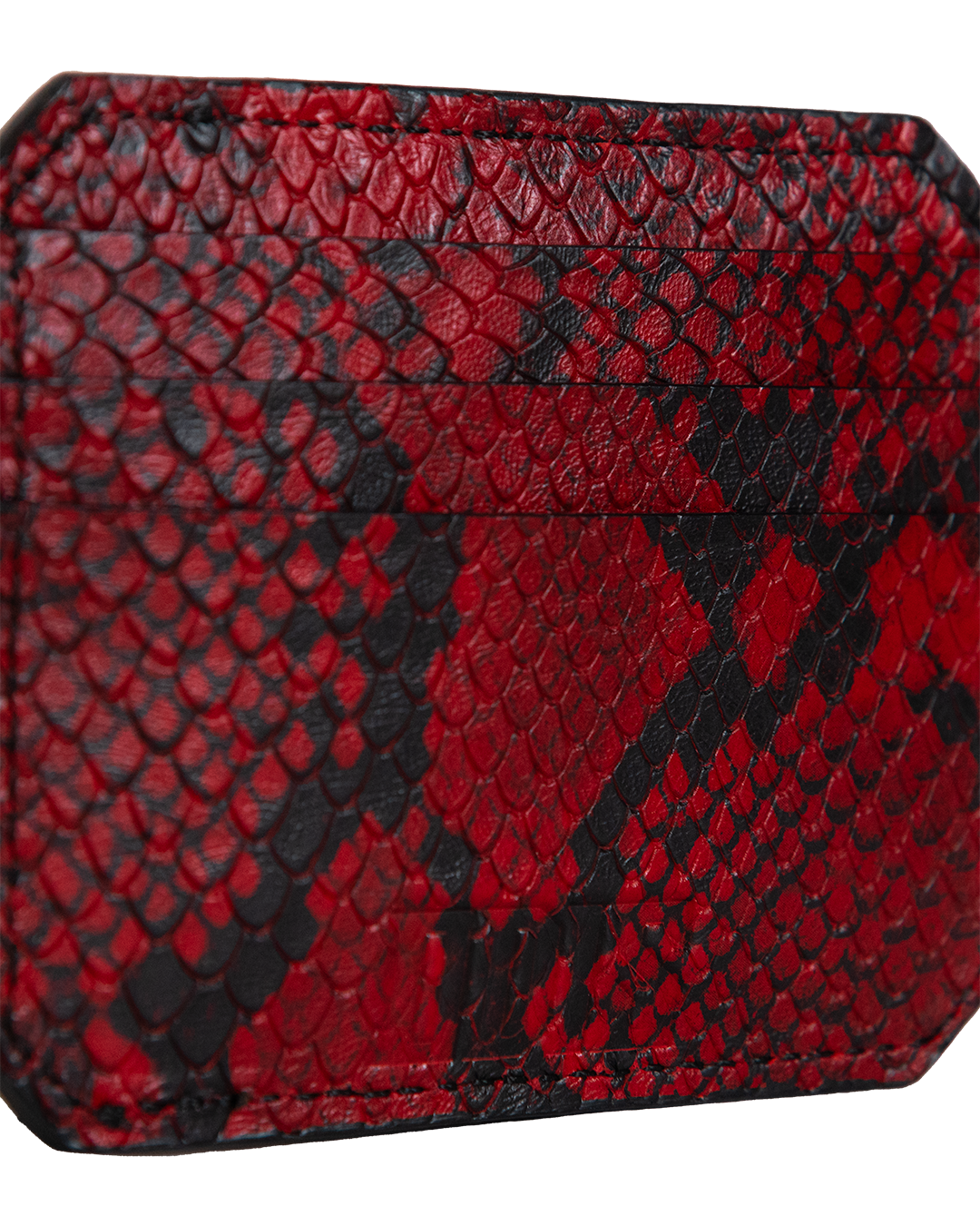 RED PYTHON LEATHER CARDHOLDER