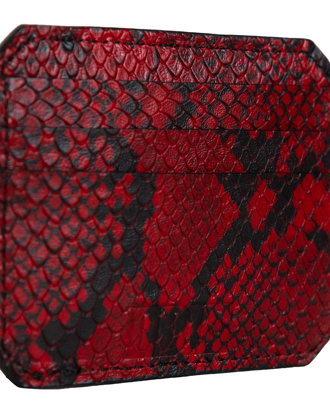 RED PYTHON LEATHER CARDHOLDER