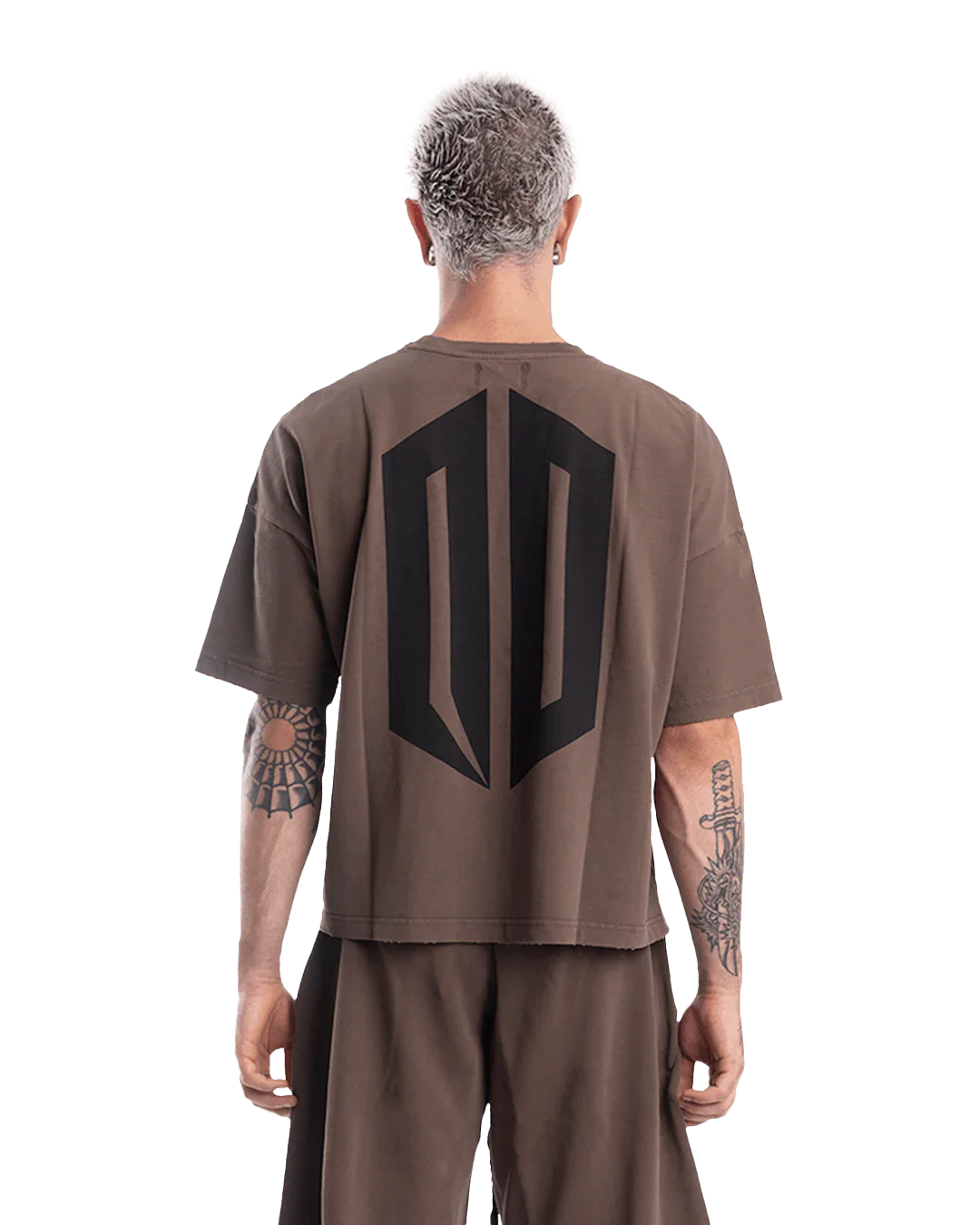 BLACK ON BROWN BOXY TEE