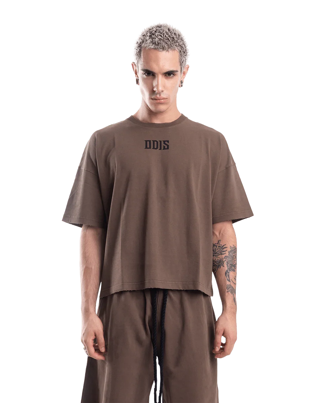 BLACK ON BROWN BOXY TEE