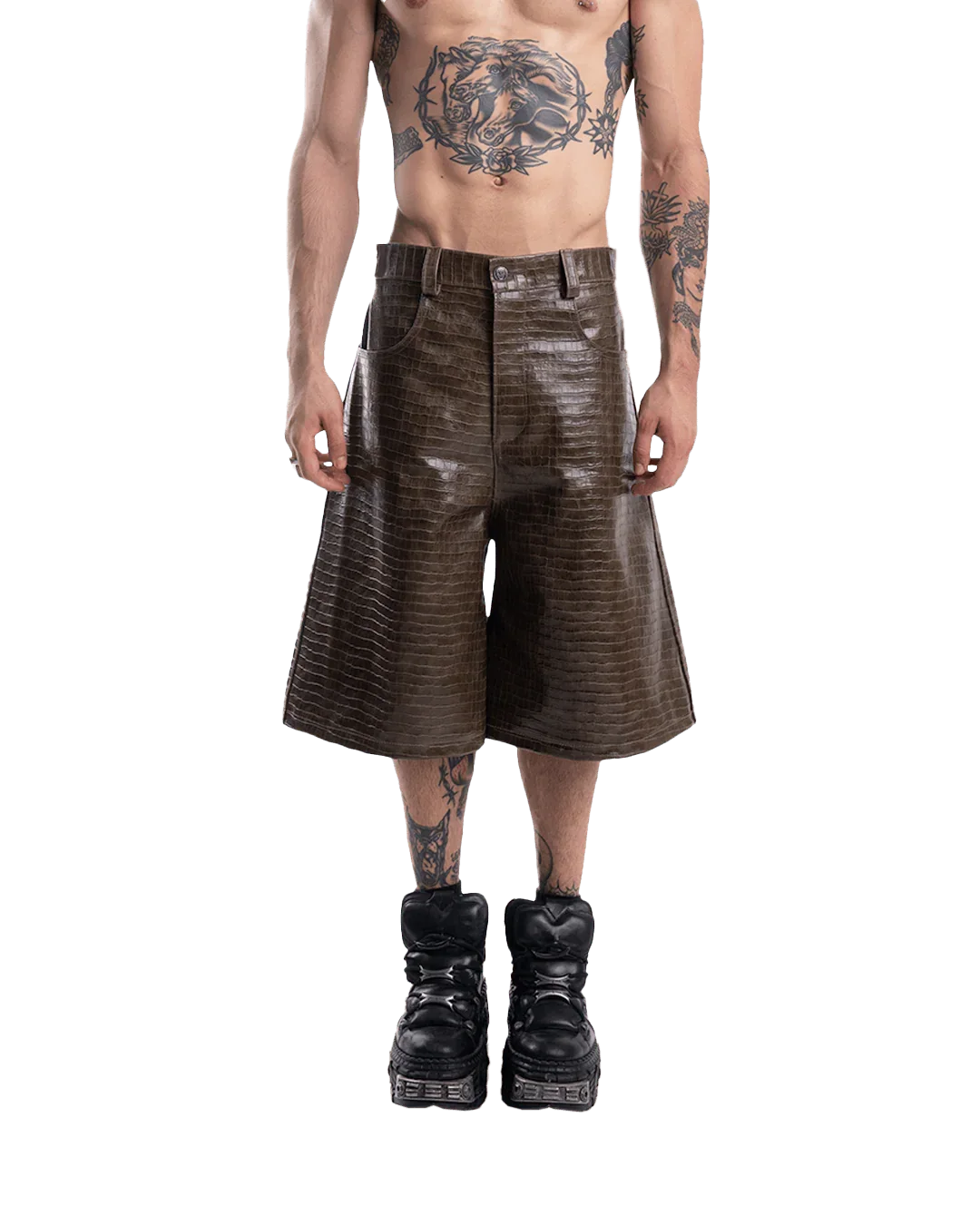 AMERICAN CROCODILE LEATHER SHORTS