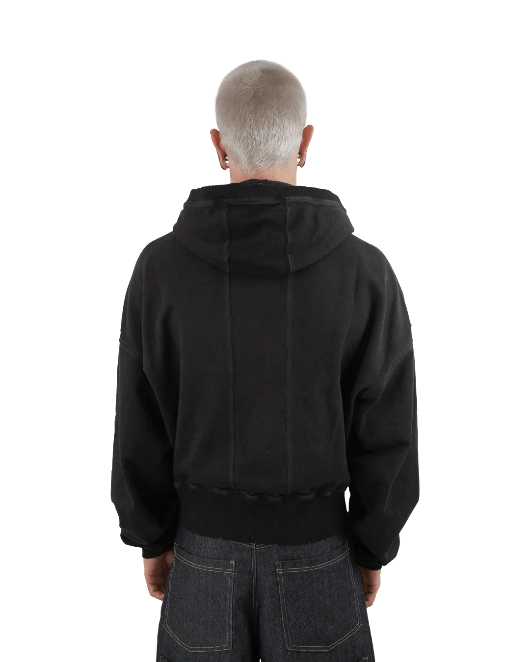WASHED GREY ZIP HOODIE