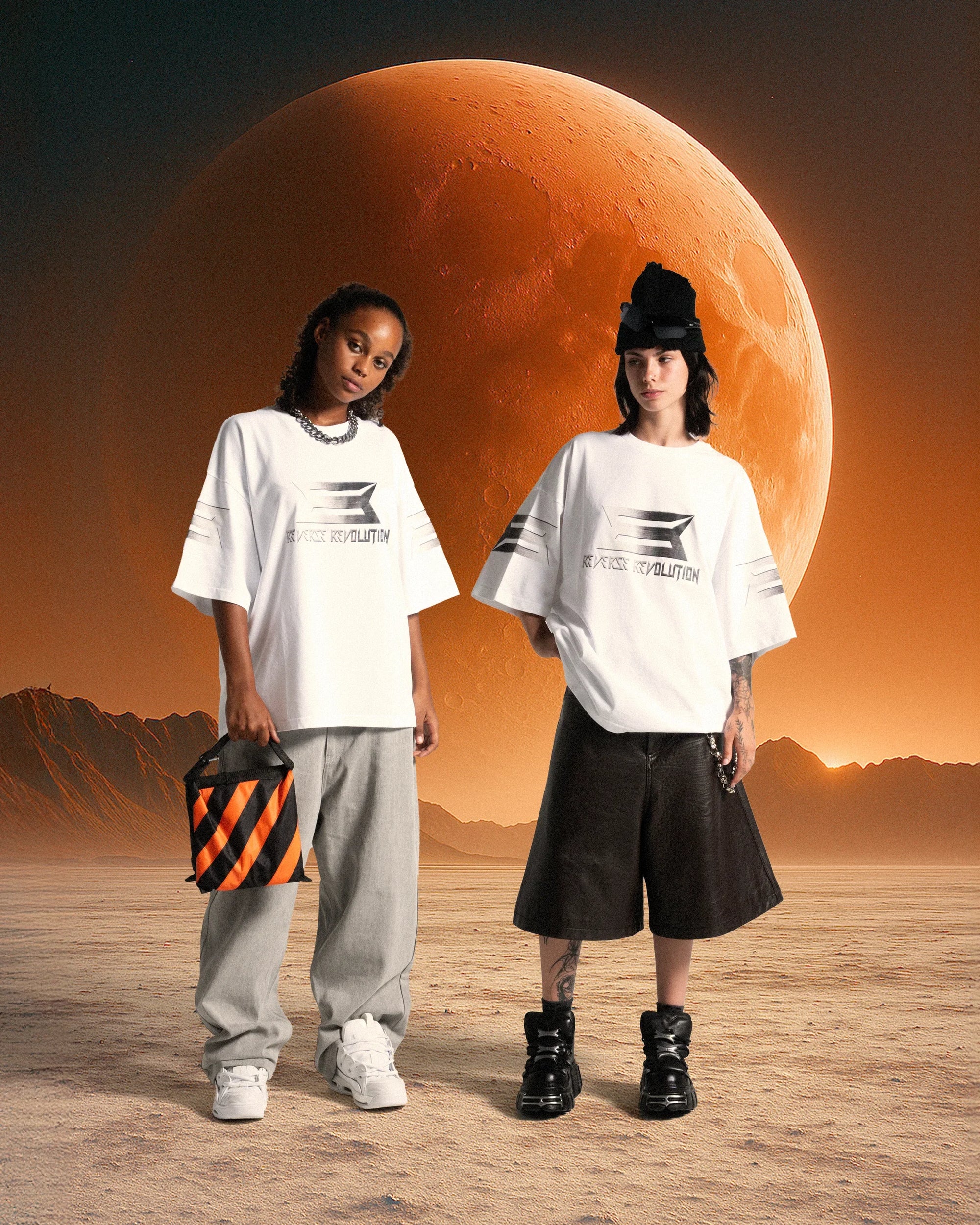 REVERSE REVOLUTION WHITE TEE