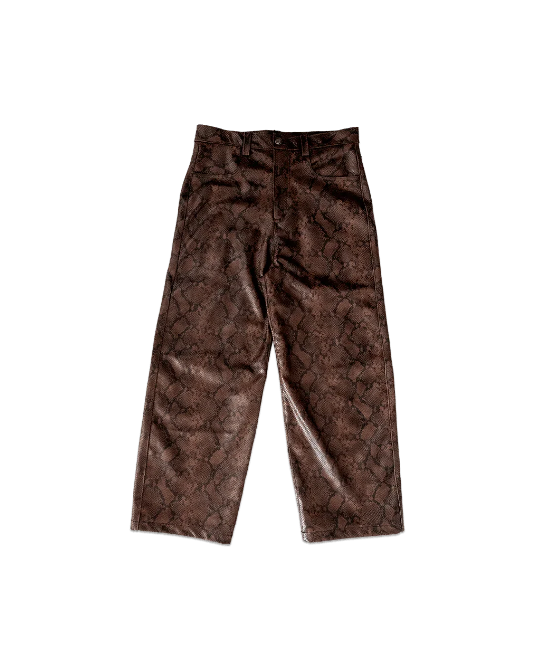 PYTHON BAGGY LEATHER PANTS