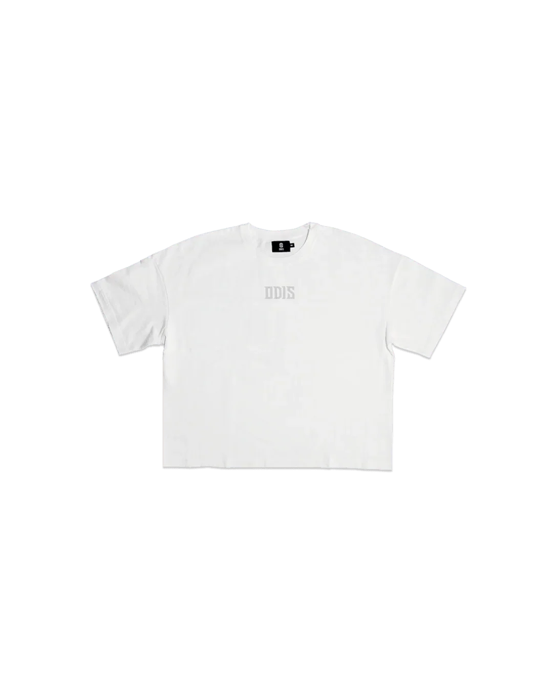 GREY ON WHITE BOXY TEE