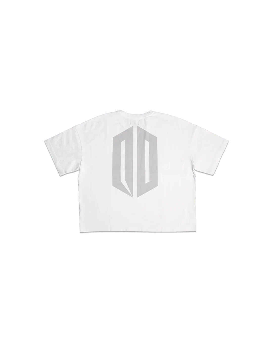 GREY ON WHITE BOXY TEE