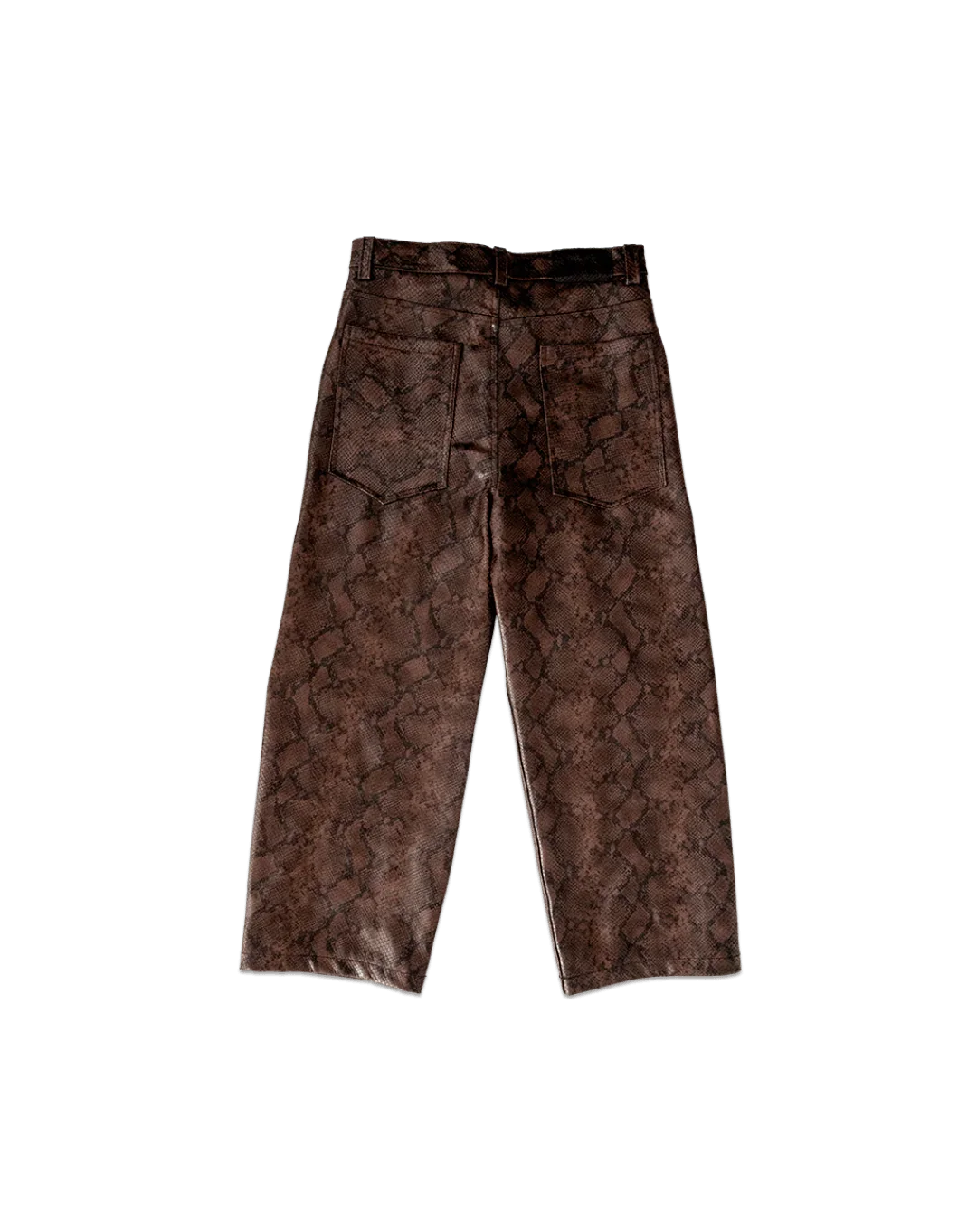 PYTHON BAGGY LEATHER PANTS