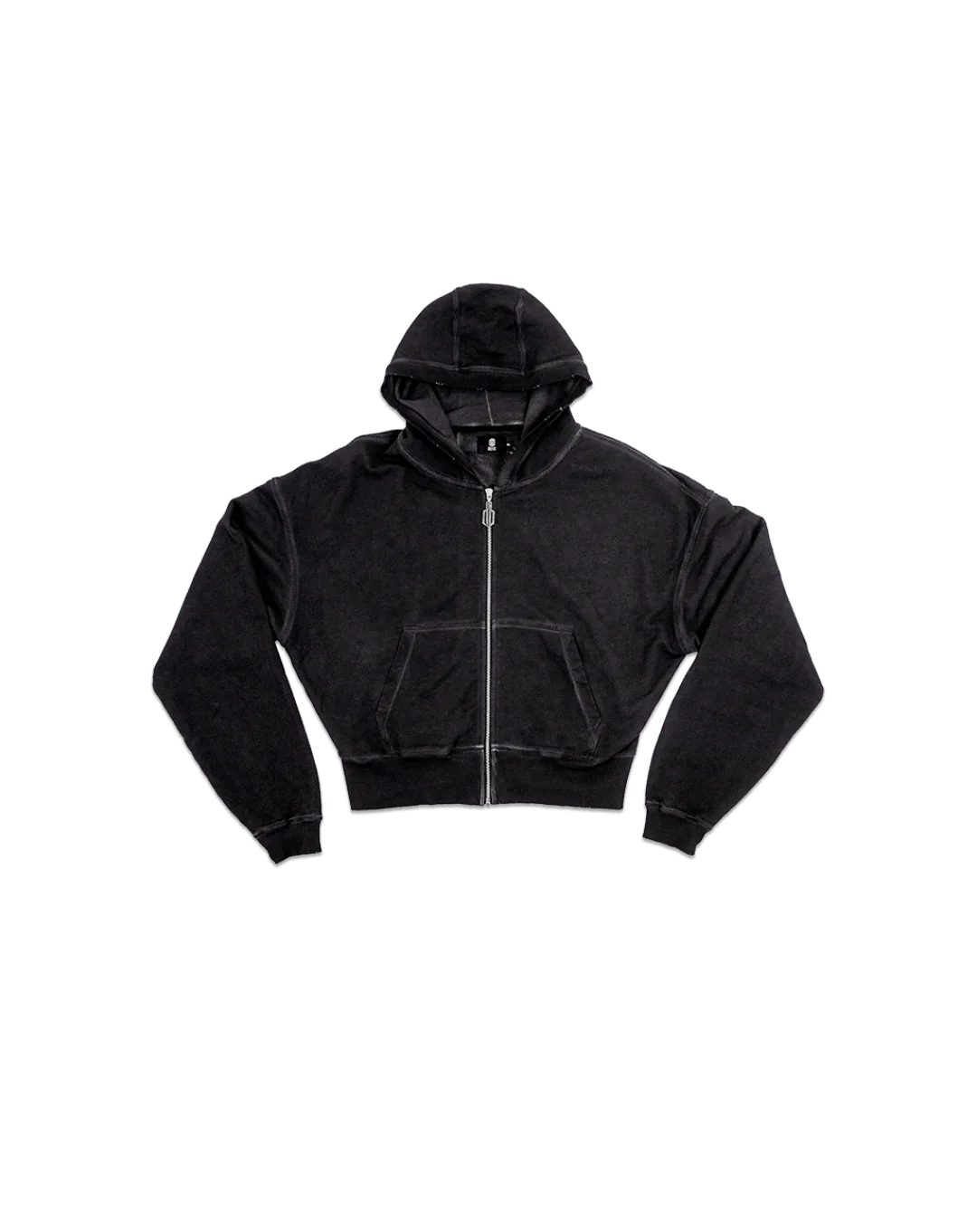 WASHED GREY ZIP HOODIE