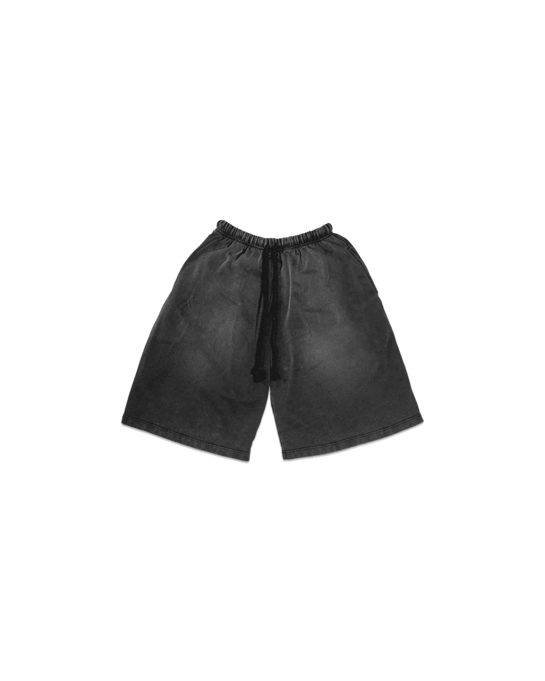 WASHED GREY OVER-THE-KNEE SHORTS