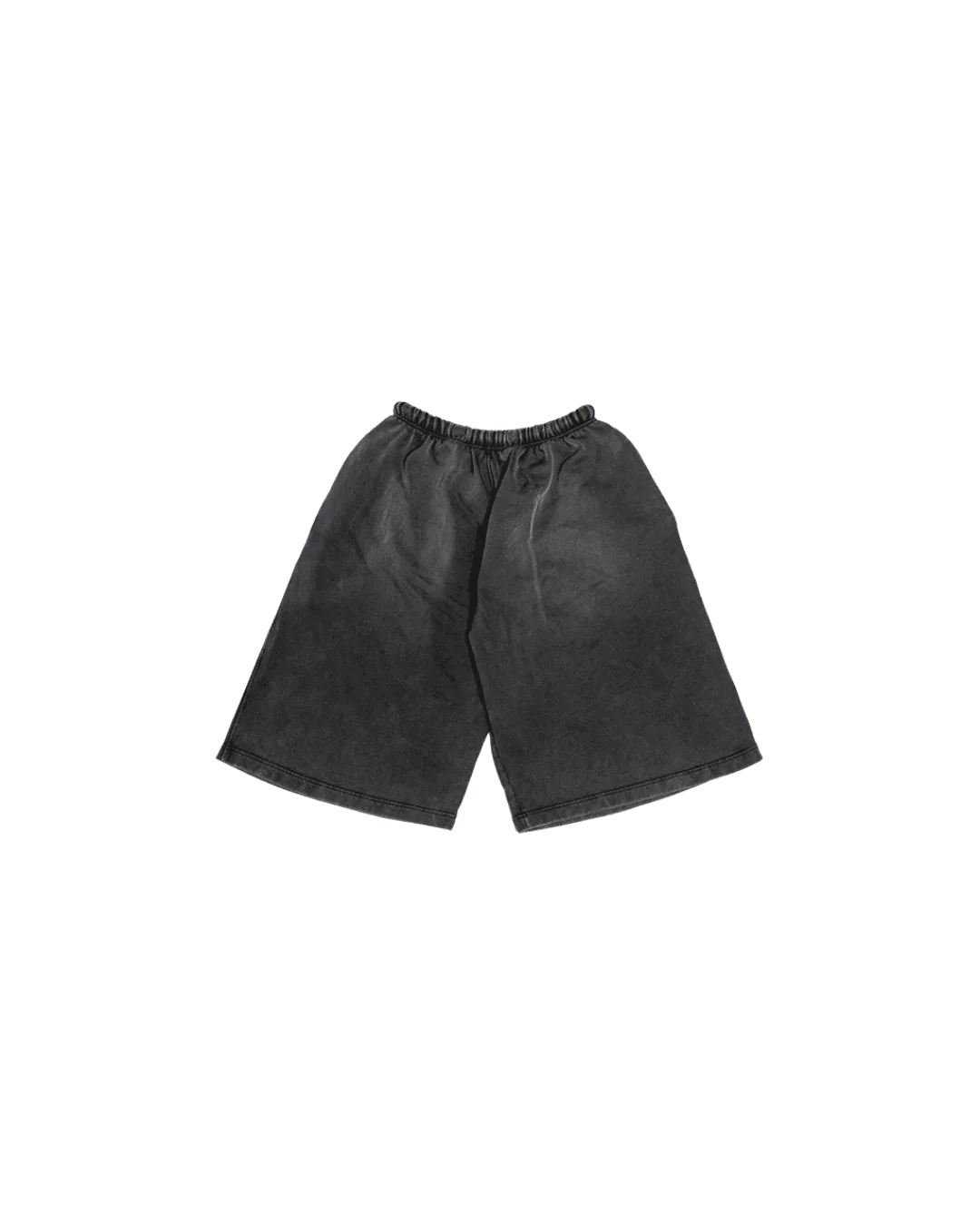 WASHED GREY OVER-THE-KNEE SHORTS