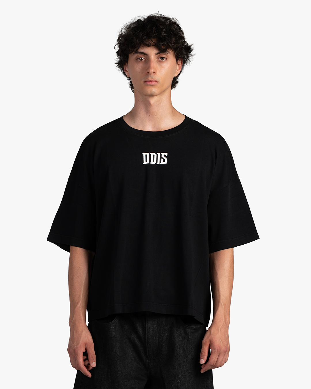 WHITE ON BLACK BOXY TEE
