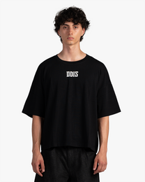 WHITE ON BLACK BOXY TEE