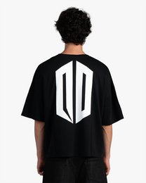 WHITE ON BLACK BOXY TEE