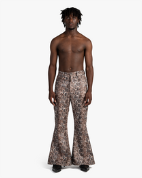 DESERT VIPER PU LEATHER FLARE PANTS