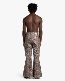 DESERT VIPER PU LEATHER FLARE PANTS