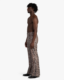 DESERT VIPER PU LEATHER FLARE PANTS