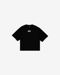 WHITE ON BLACK BOXY TEE