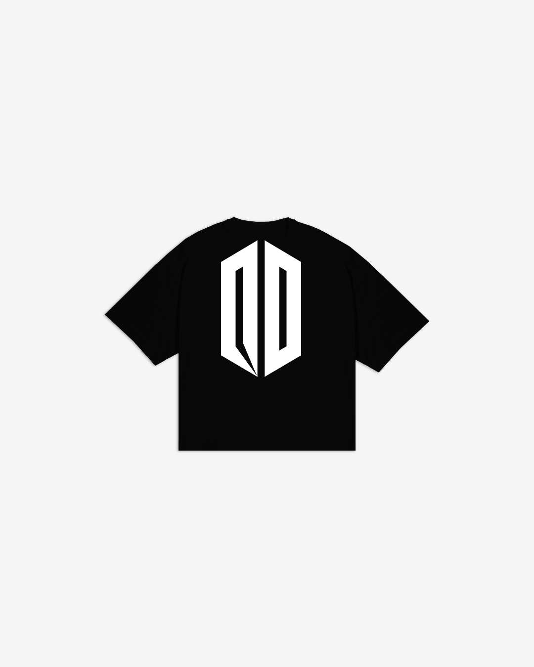 WHITE ON BLACK BOXY TEE