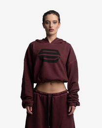 HEAVY-WEIGHT WASHED RED REVERSE LOGO HOODIE
