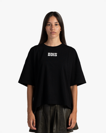 WHITE ON BLACK BOXY TEE