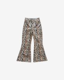 DESERT VIPER PU LEATHER FLARE PANTS