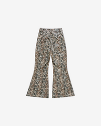 DESERT VIPER PU LEATHER FLARE PANTS