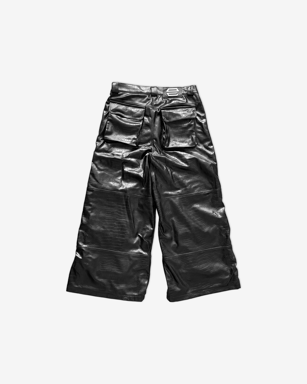 NIGHT CROCODILE PU LEATHER CARGO PANTS