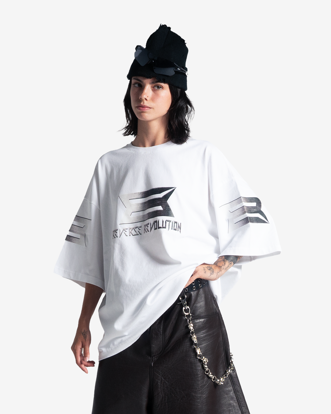 REVERSE REVOLUTION WHITE TEE