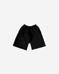 BLACK OVER-THE-KNEE SHORTS