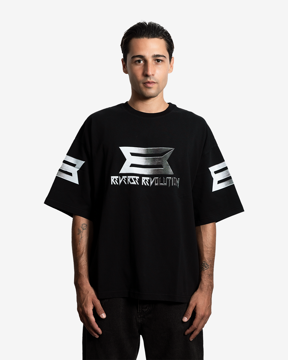 REVERSE REVOLUTION BLACK TEE