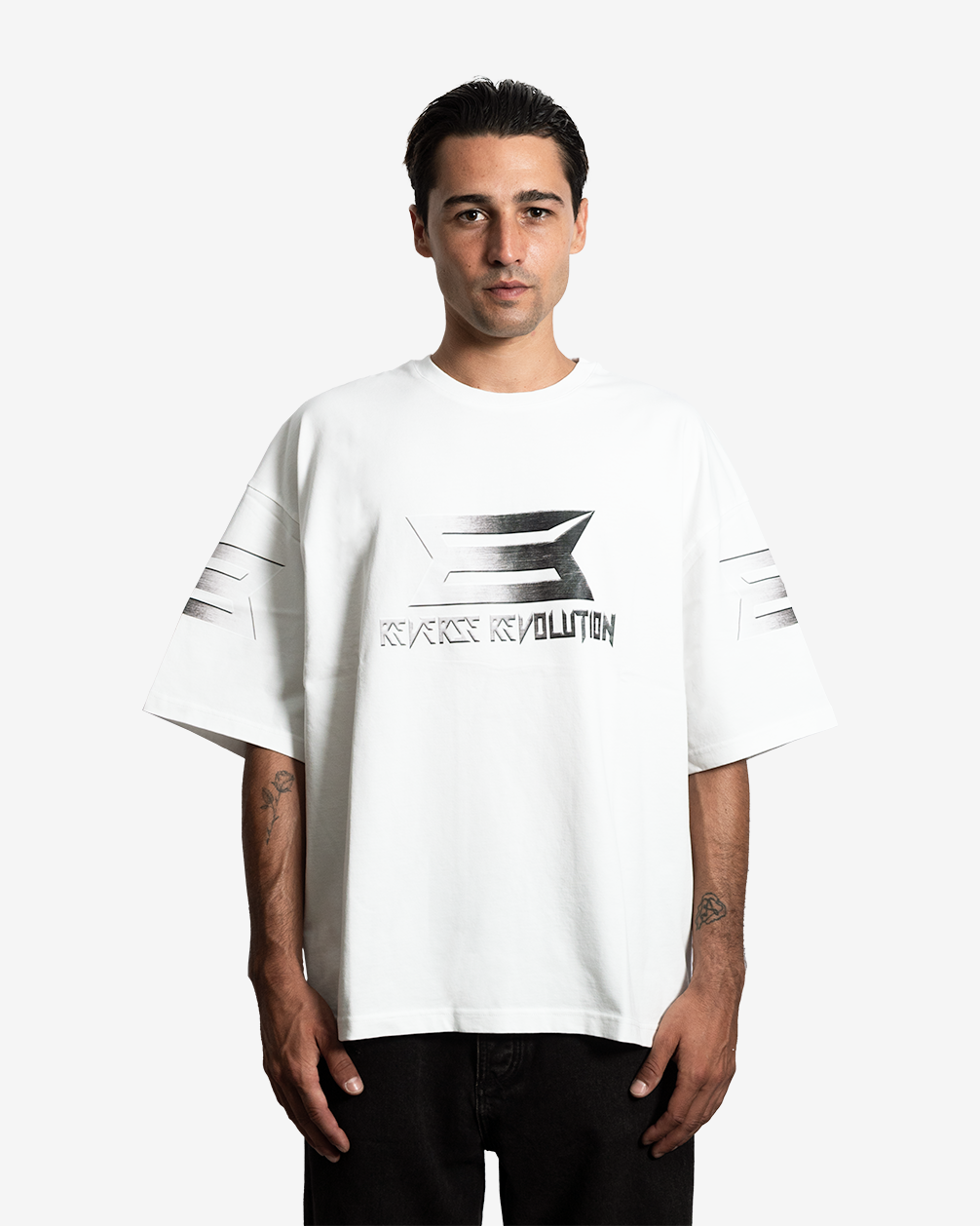 REVERSE REVOLUTION WHITE TEE