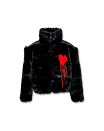 RIPPED HEART FAUX FUR JACKET