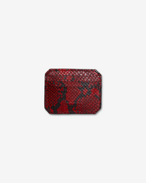 RED PYTHON LEATHER CARDHOLDER