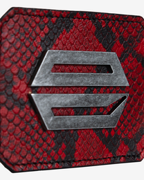 RED PYTHON LEATHER CARDHOLDER