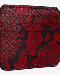 RED PYTHON LEATHER CARDHOLDER