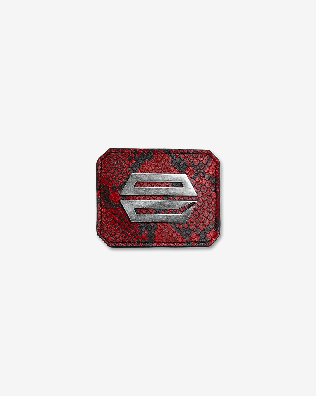 RED PYTHON LEATHER CARDHOLDER