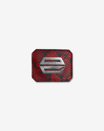 RED PYTHON LEATHER CARDHOLDER