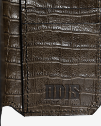 AMERICAN CROCODILE VERTICAL LEATHER WALLET
